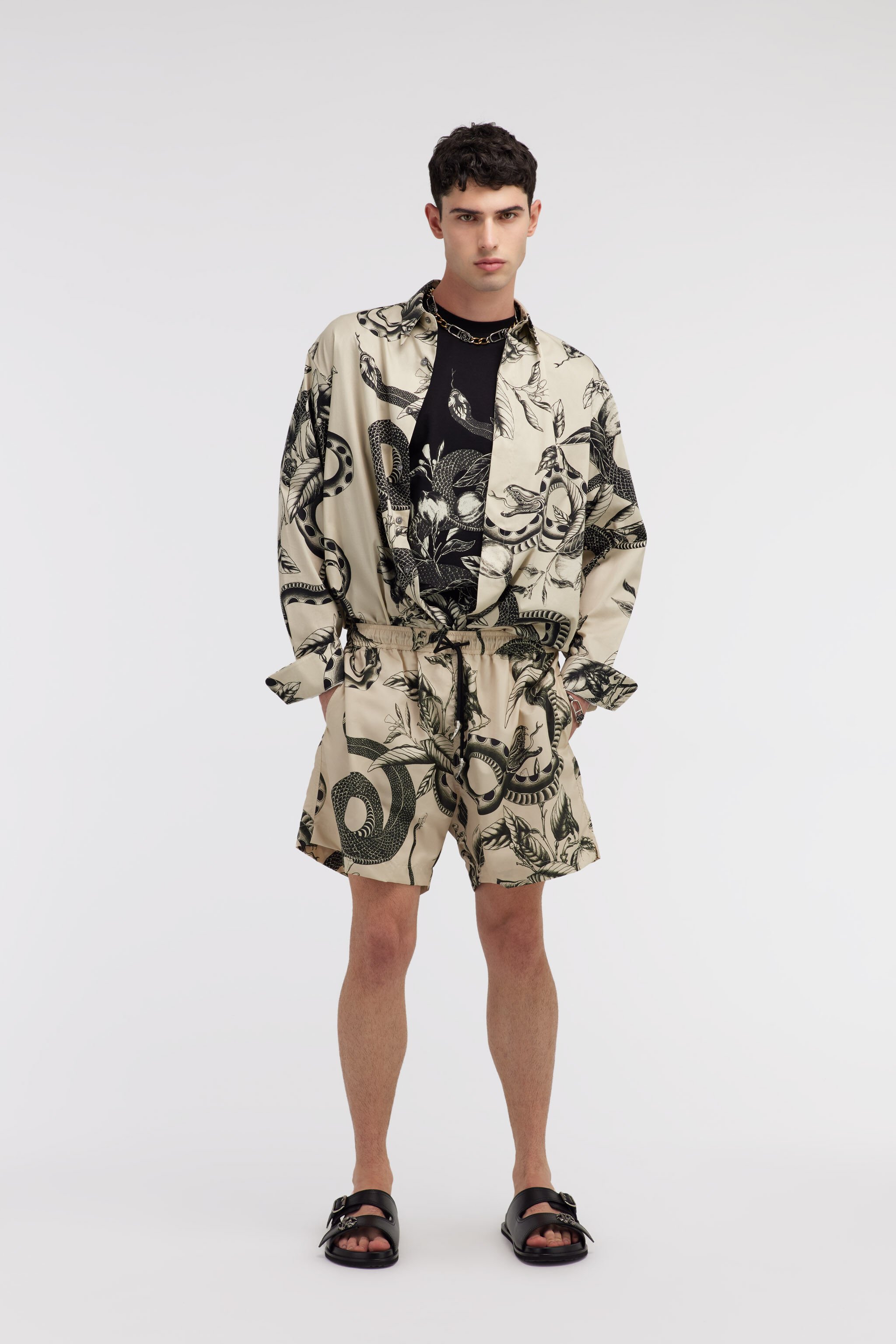 RC Swim shorts with Snake print Marfil SYH00A-5RF74