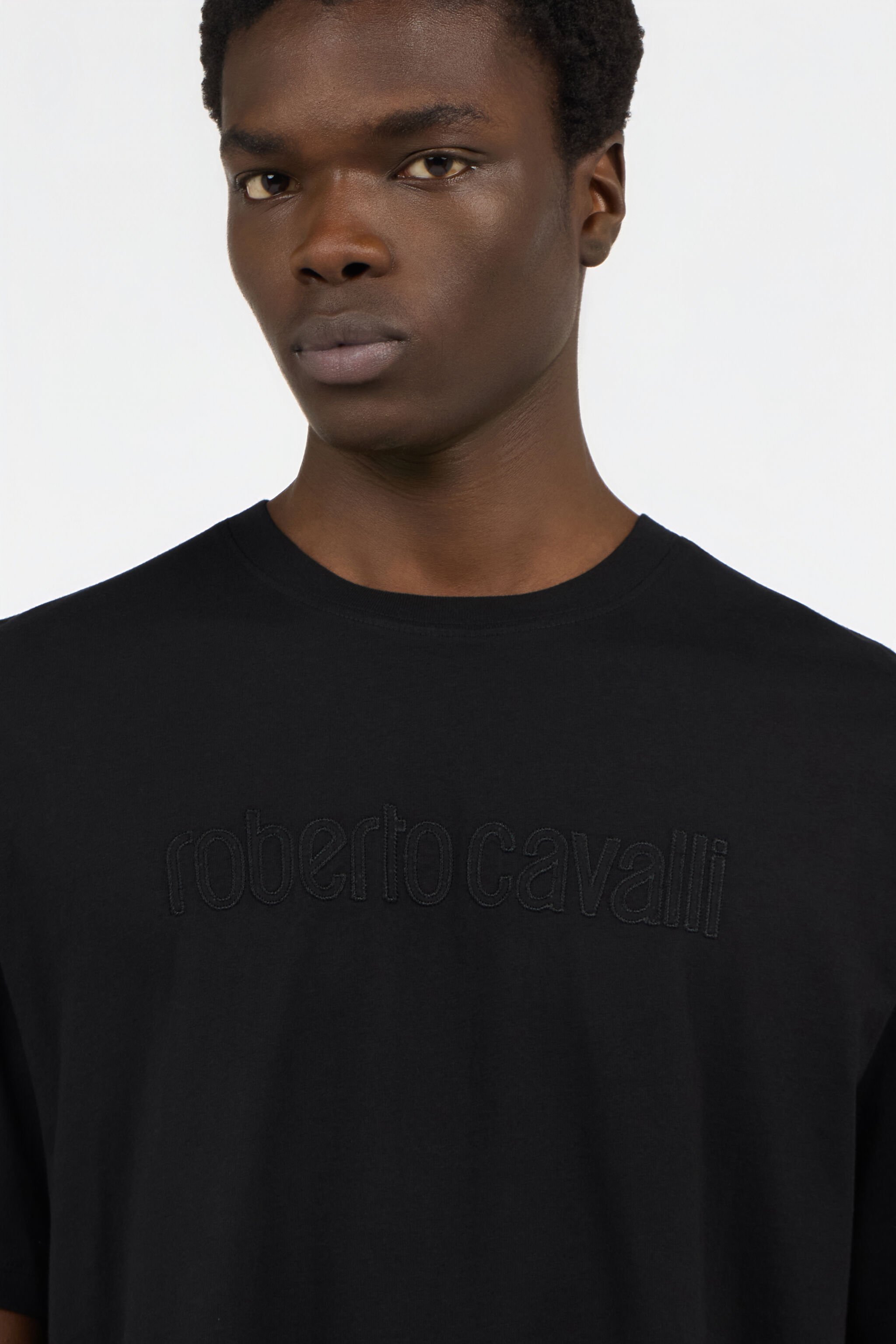 RC Black T-shirt with embroidered logo BLACK SOT60C-JD001