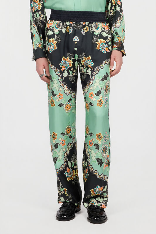 RC Kimono Print Trousers RC Kimono Print Trousers DARK GREEN/BLACK XNT265-4QT25