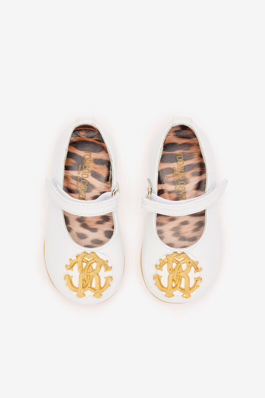 JU Mary Janes With Golden RC Monogram  TJS00N-ZCJ01