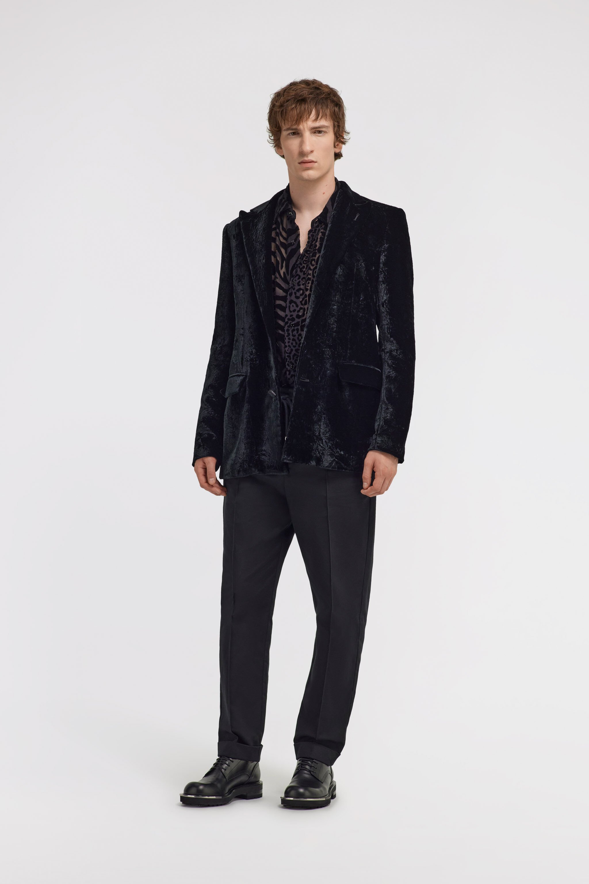 RC Blazer con estampado de Broccato Negro TRT410-VL102