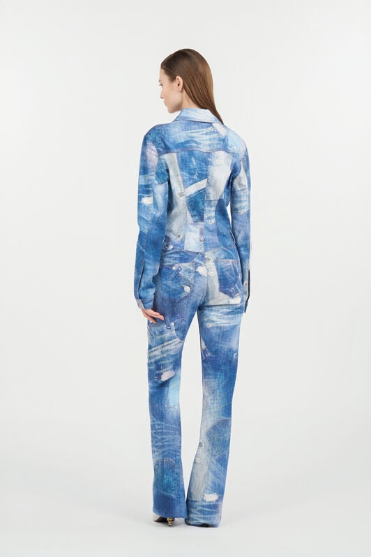 RC Patchwork Denim Jumpsuit DARK BLUE WQJ132-DAR71