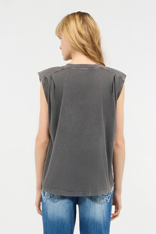 JC Cotton Top With Front Logo Dark gray UFT121-UF175
