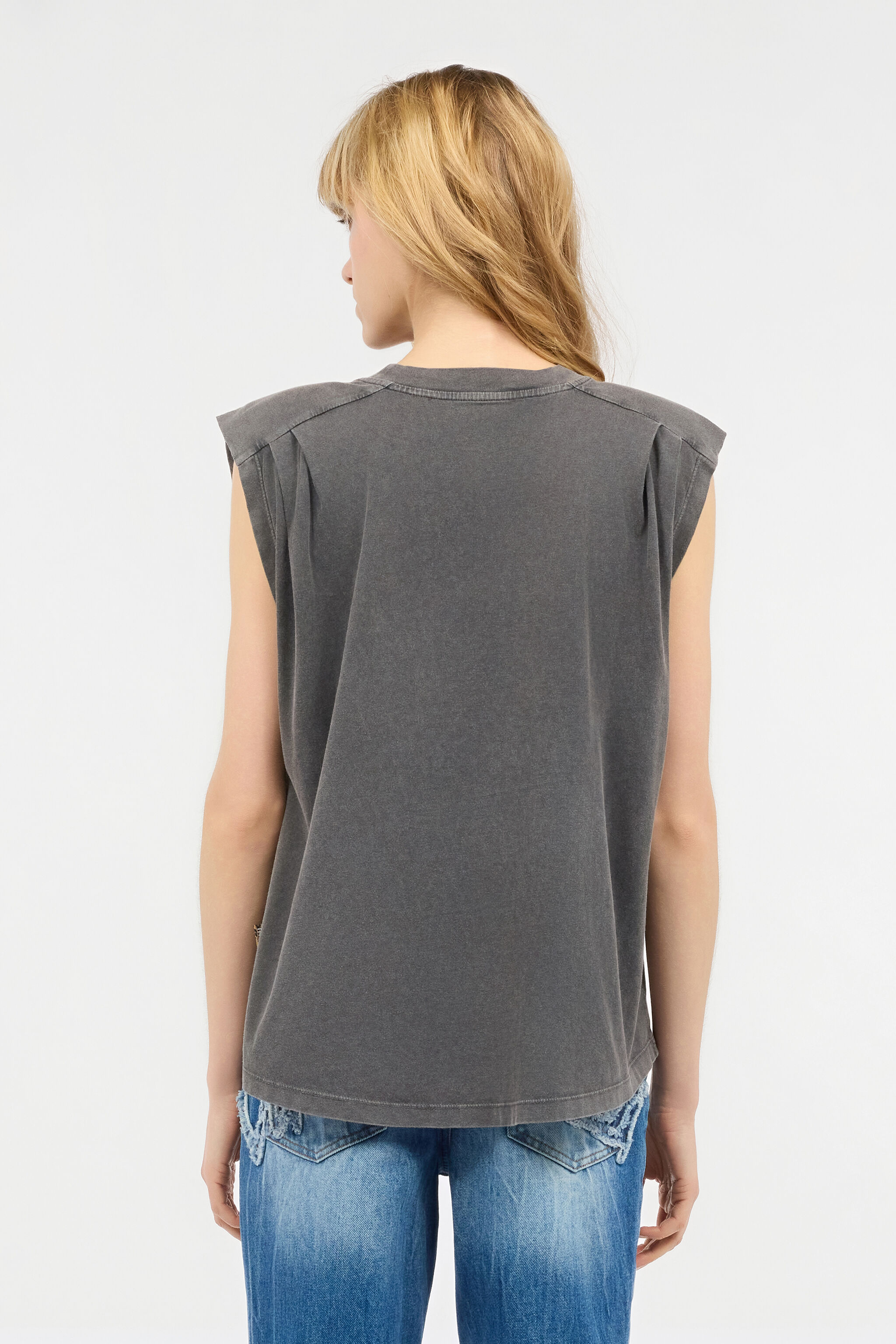 JC Cotton Top With Front Logo Dark gray UFT121-UF175