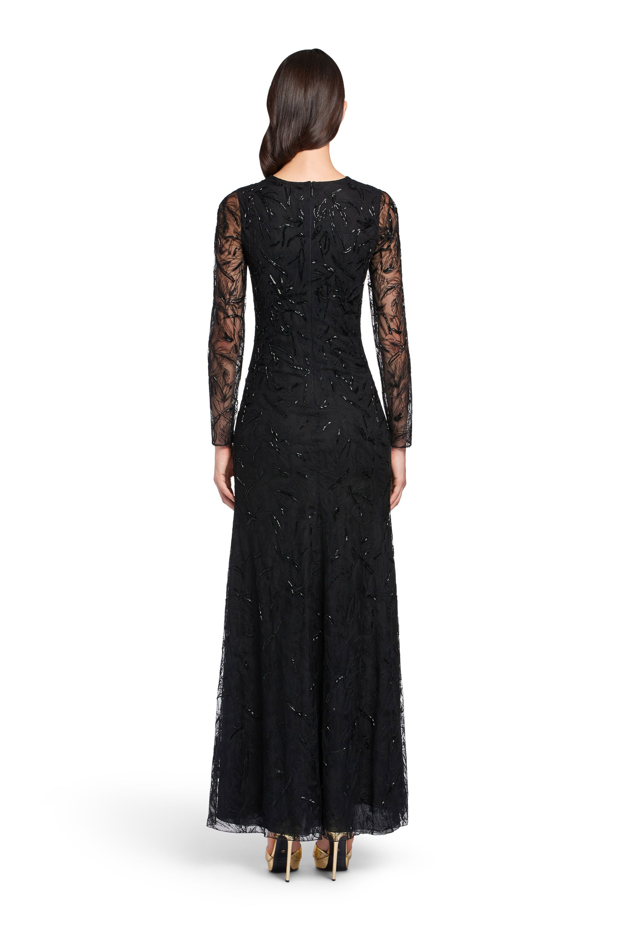 RC Schwarze Robe mit Spitzenlage Schwarz HQR192-RP061