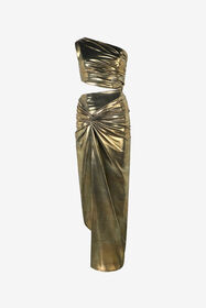 RC One-Shoulder Gold Dress with Cut-Out Detail GOLD WWT106-JE032