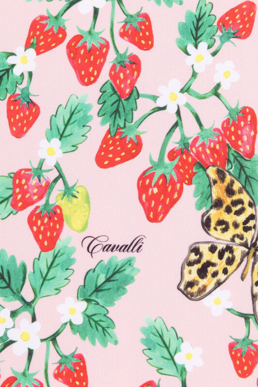 JU Strawberry And Butterfly-Print Logo Swimsuit Pink QJW002-HVF64