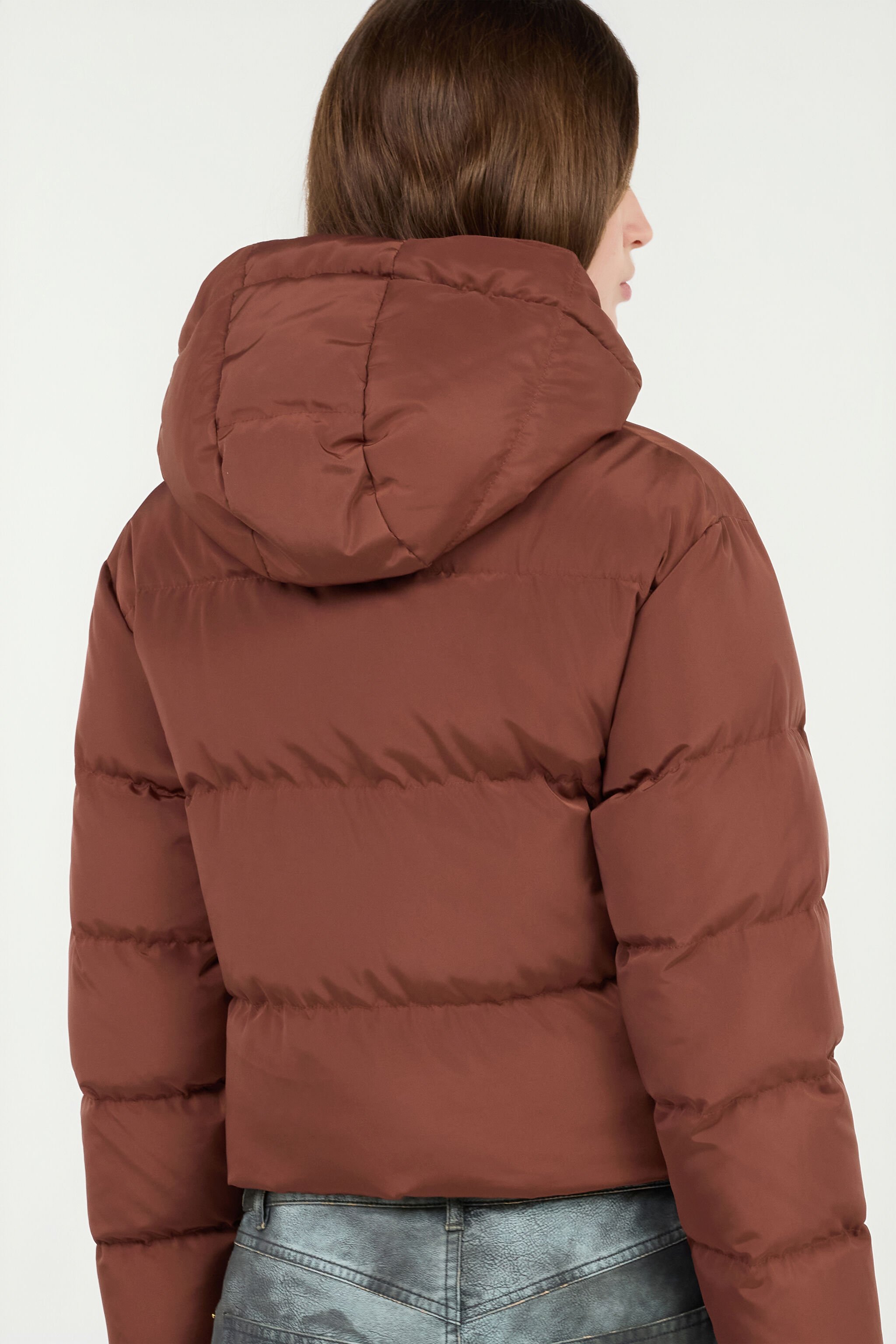 RC Brown Down Jacket With Monogram Rc RC Brown Down Jacket With Monogram Rc COFFEE ROT80C-FY035
