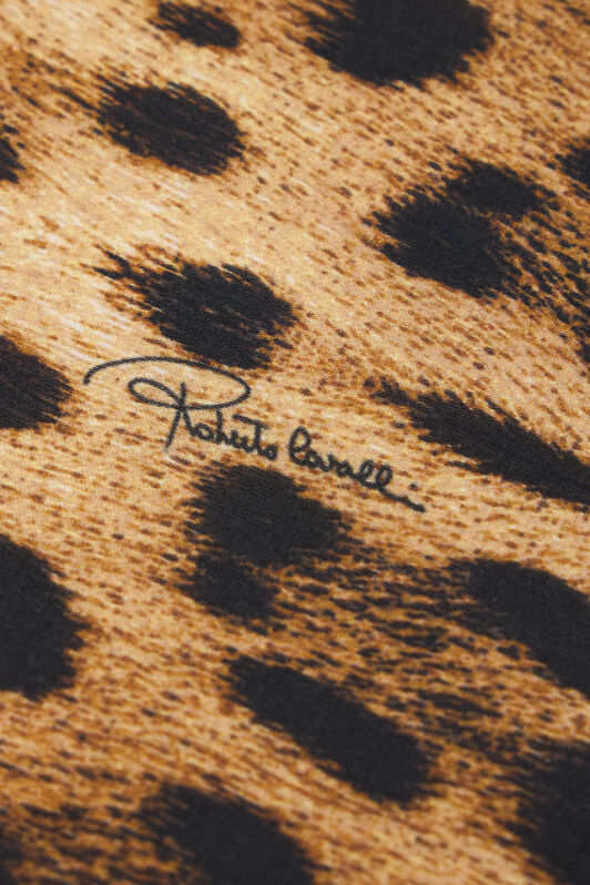 RC Silk Scarf with Jaguar Skin Print Brown VWI001-HZQ71