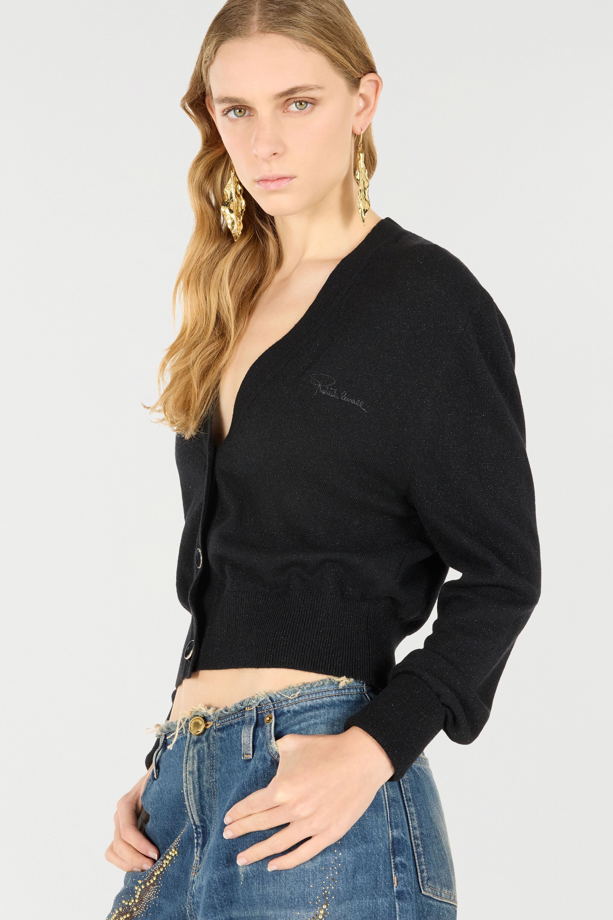 RC Cardigan With Logo Black UKM901-MI017