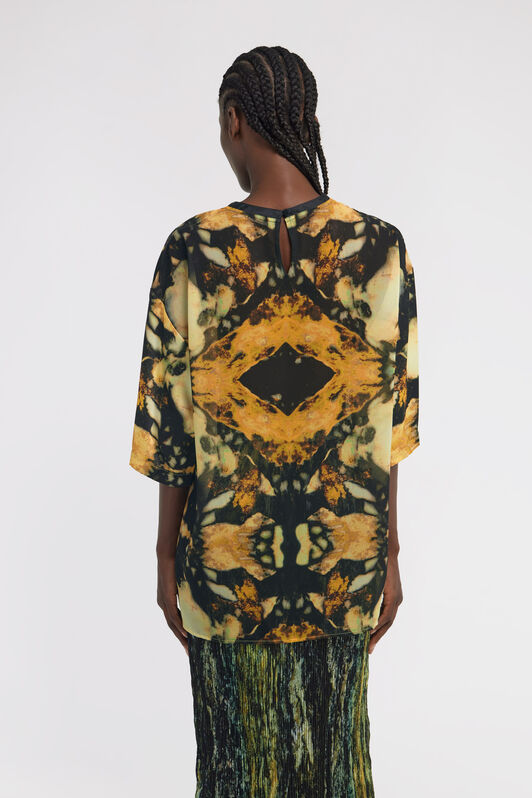 RC Marble print long T-shirt dress Yellow TWT602-7NN40