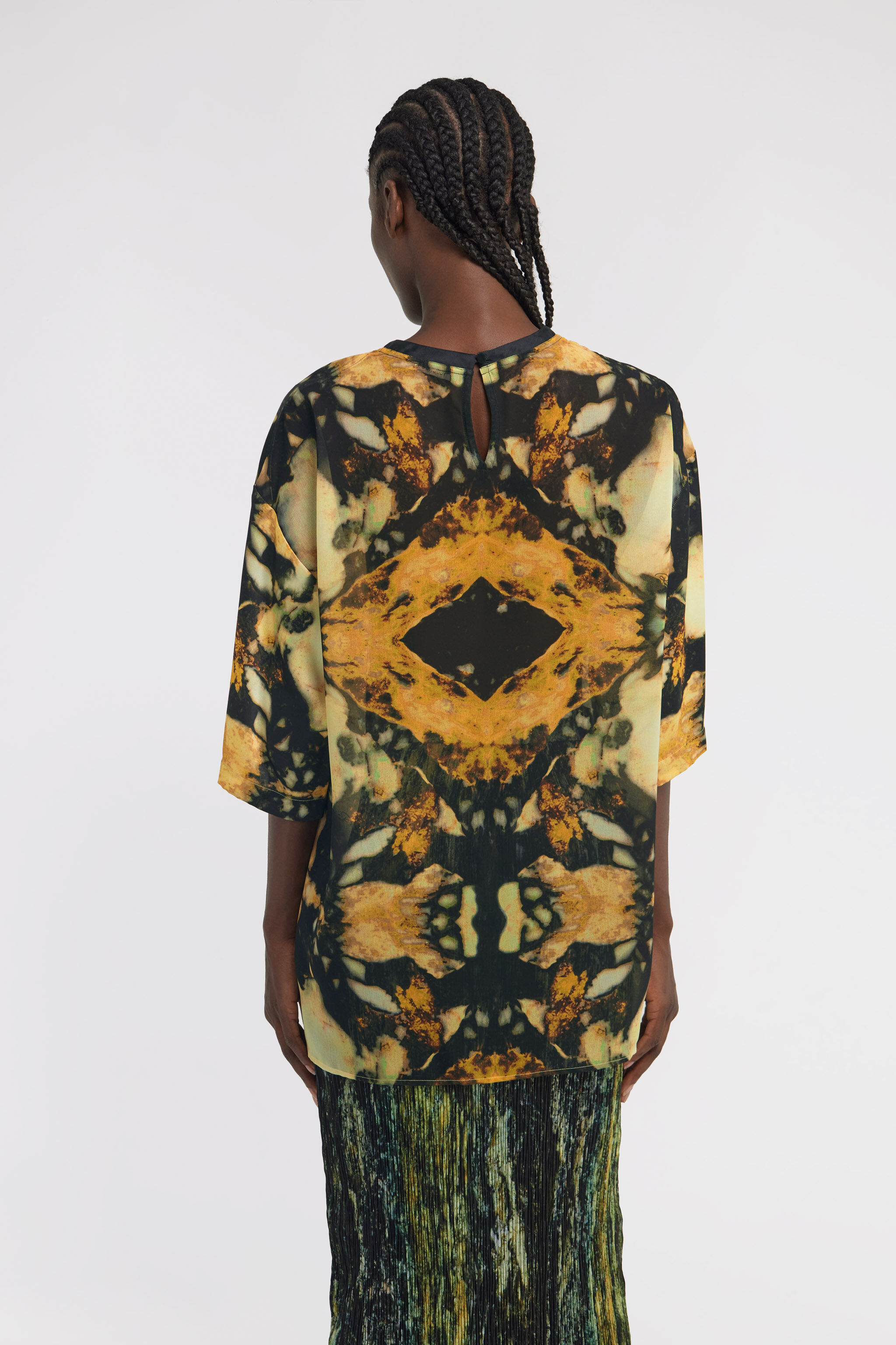 RC Marble print long T-shirt dress Yellow TWT602-7NN40