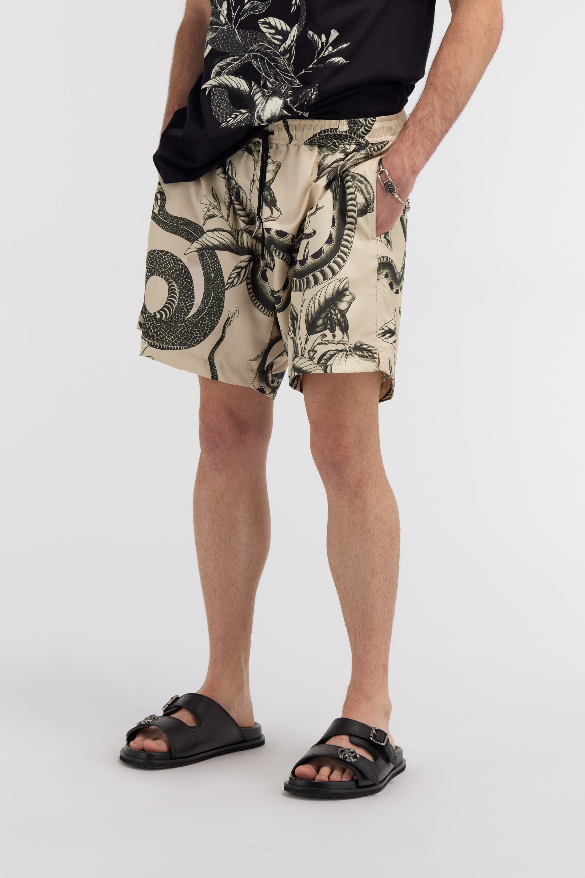 RC Swim shorts with Snake print Marfil SYH00A-5RF74