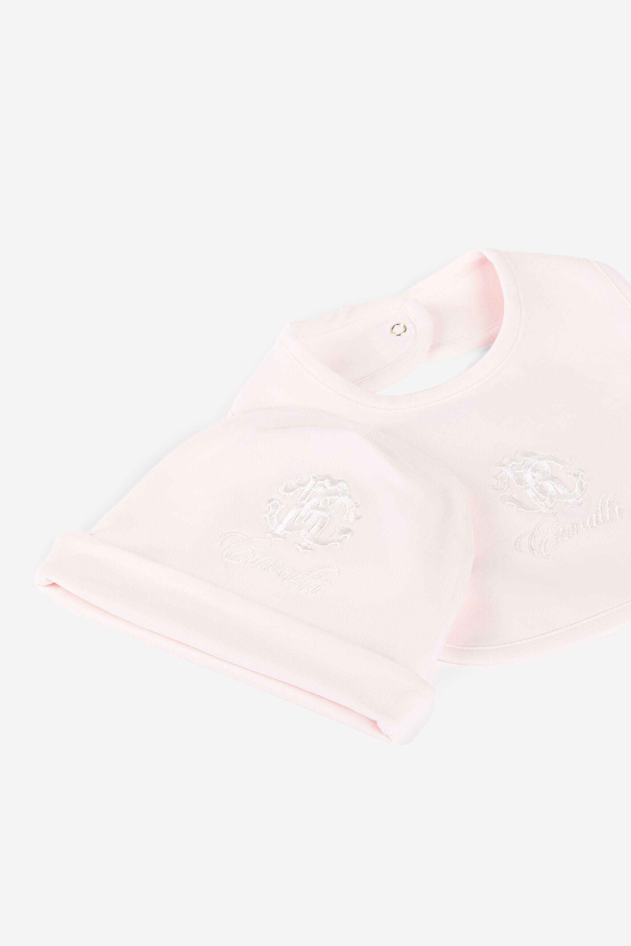 JU Embroidered-logo babygrow set Pink QJT885-JV025