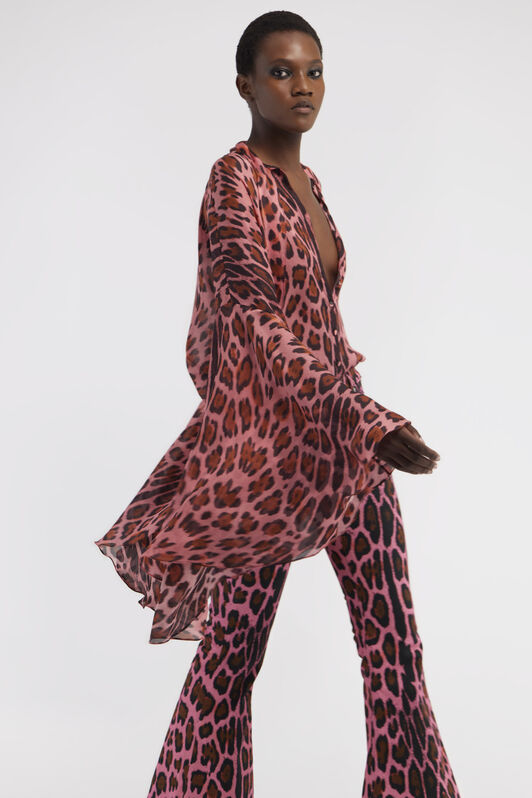 RC Leopard print shirt Fuchsia RWT701-CTI13