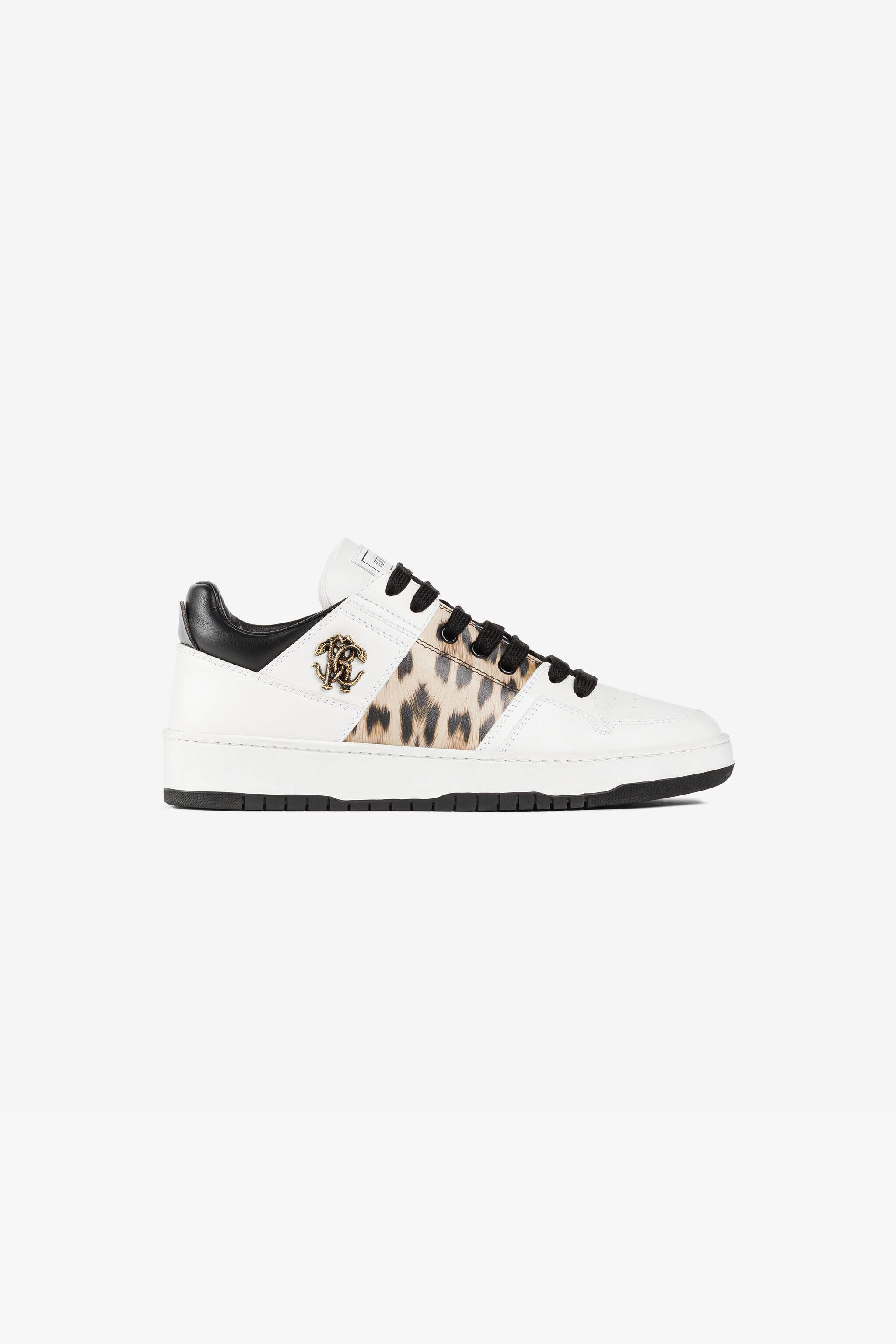 RC Jaguar-Print Mirror Snake Sneakers BIANCO/NERO/MACULA RKS042-PZA89