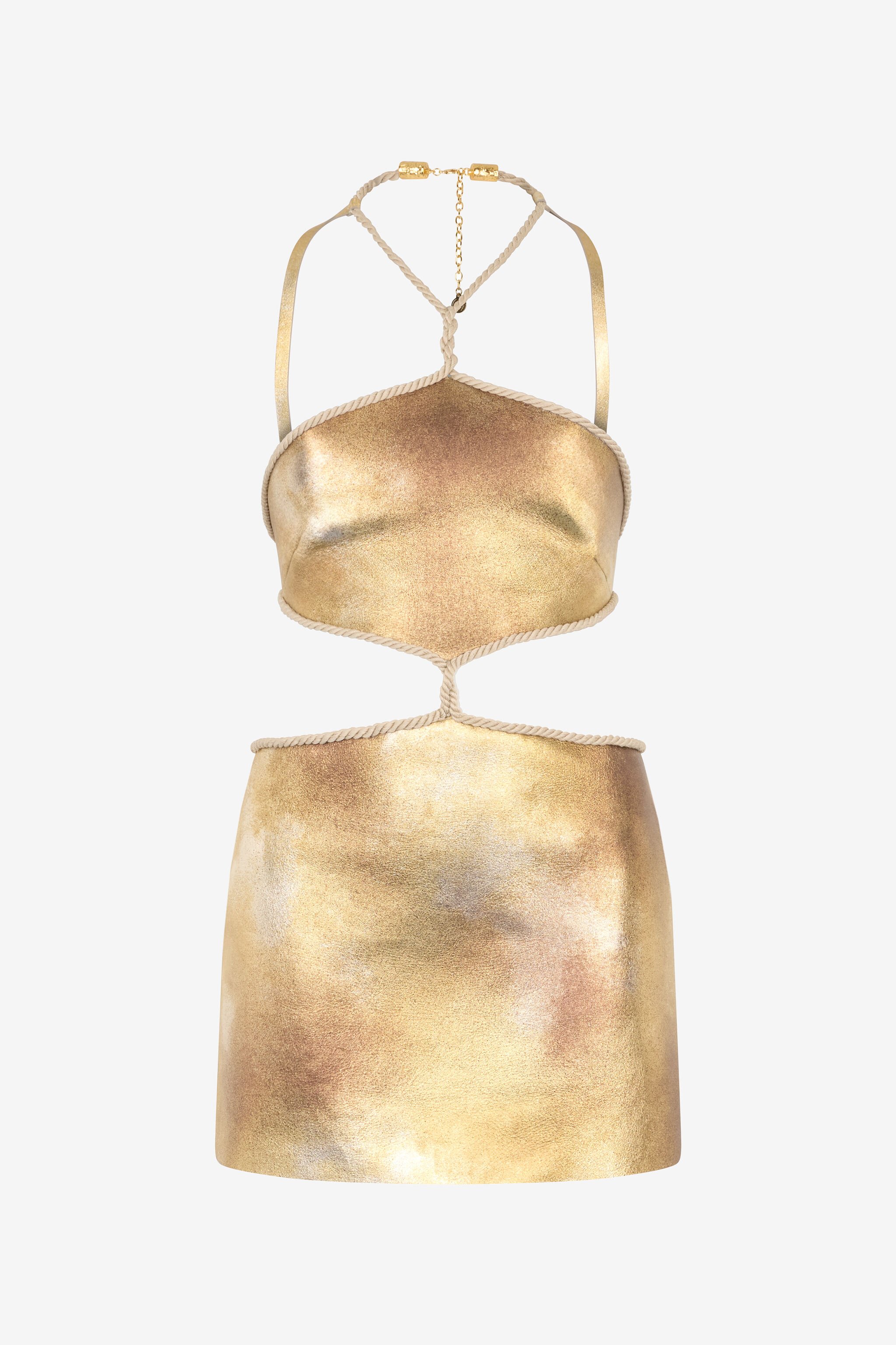 RC Cut-Out Short Dress with Ropes Gold UWP102-PN003