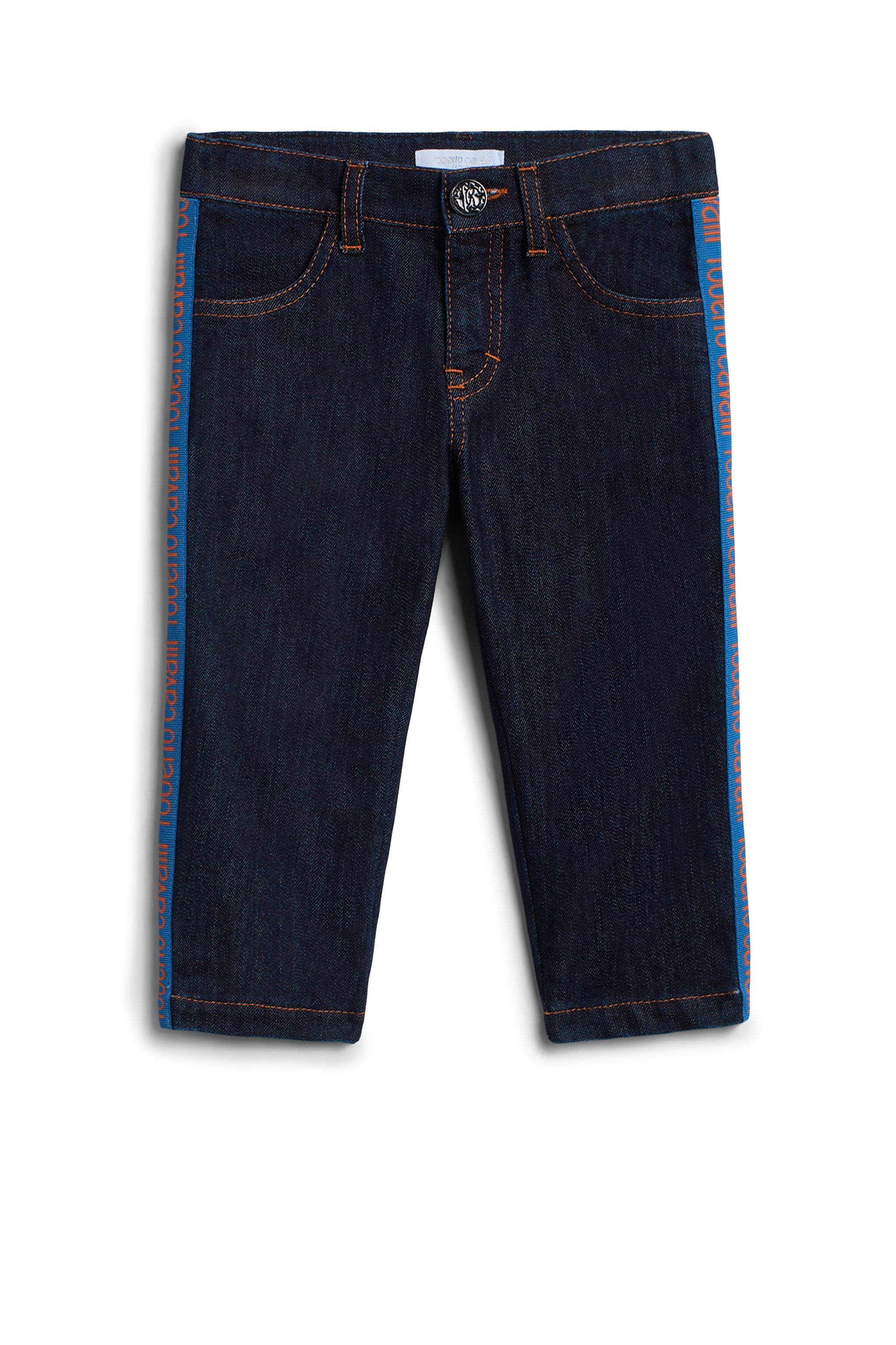 JU Blaue Jeans mit Logo-Streifen LIGHT BLUE IJJ293-DS029
