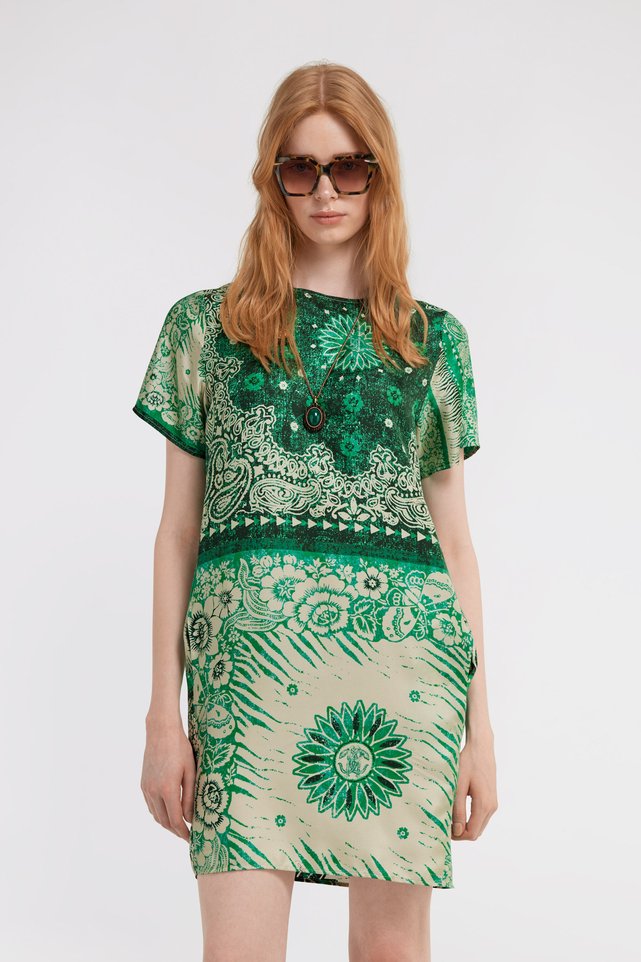RC Bandana Print Dress Green TKT101-4QN05