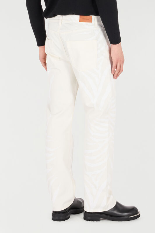 RC Pantalón Cinco Bolsillos Estampado Zebra Blanco URJ206-VMN73