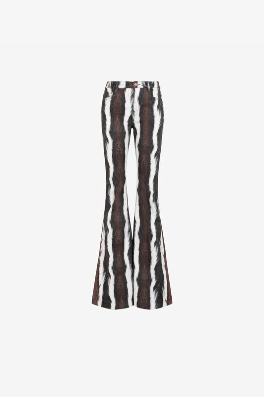 RC Animal-Print Flared Jeans Dark brown/White RKJ205-DAH05