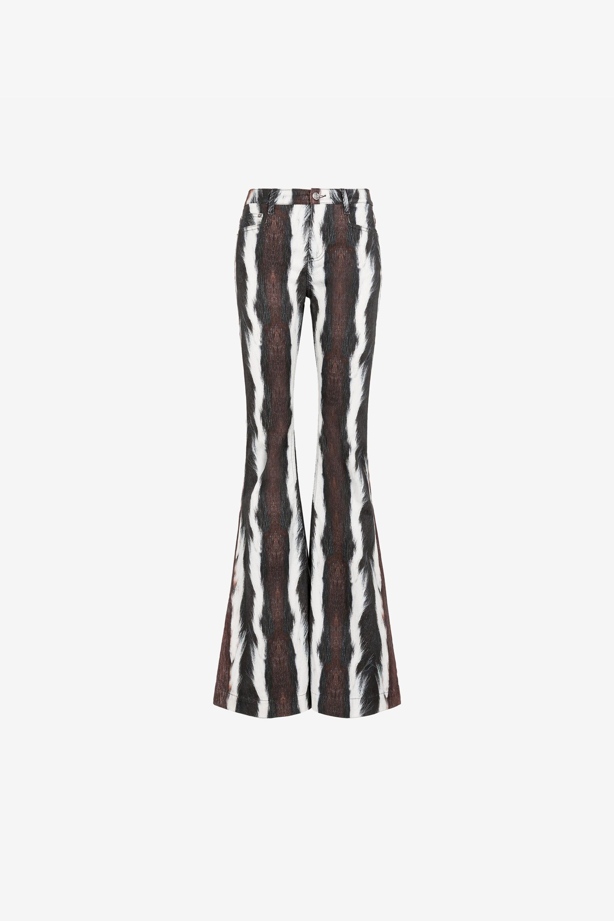 RC Animal-Print Flared Jeans Dark brown/White RKJ205-DAH05