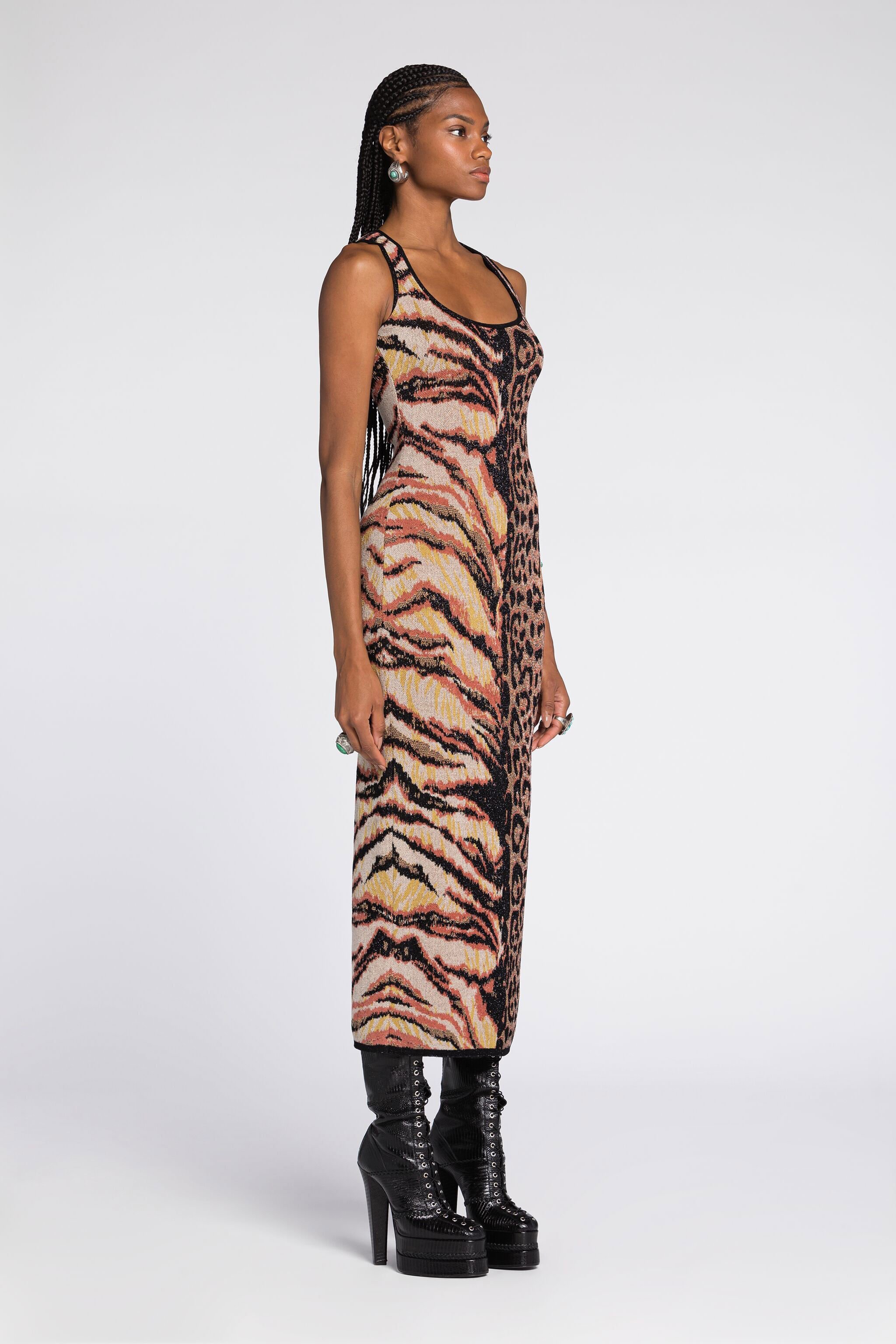 RC Kleid mit Animal-Print Braun RKM100-MI150