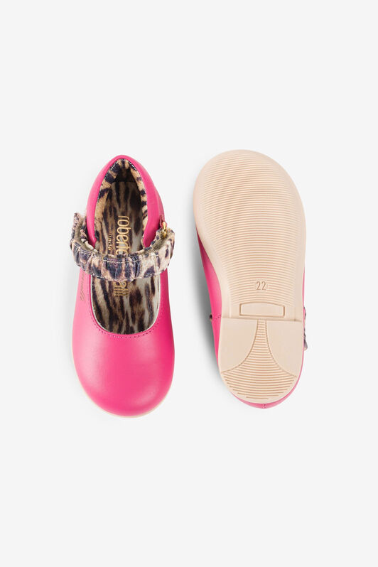 JU Logo-Print Ballet Flats Fuchsia PJS010-PL001