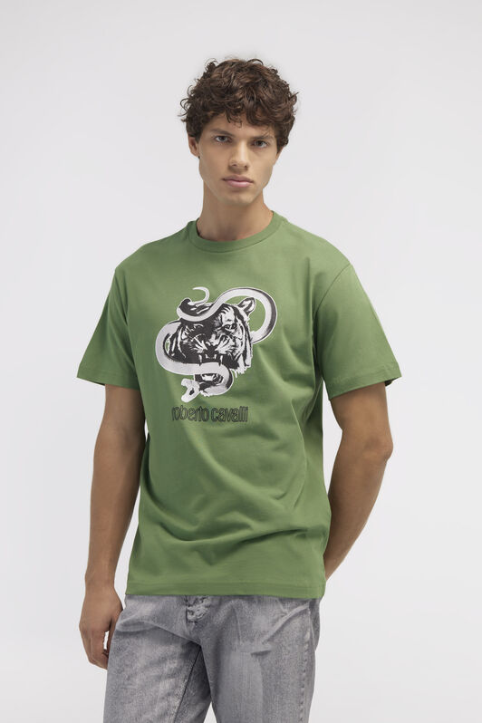 RC T-shirt con stampe Jaguar e Snake Verde NOT60J-JD060