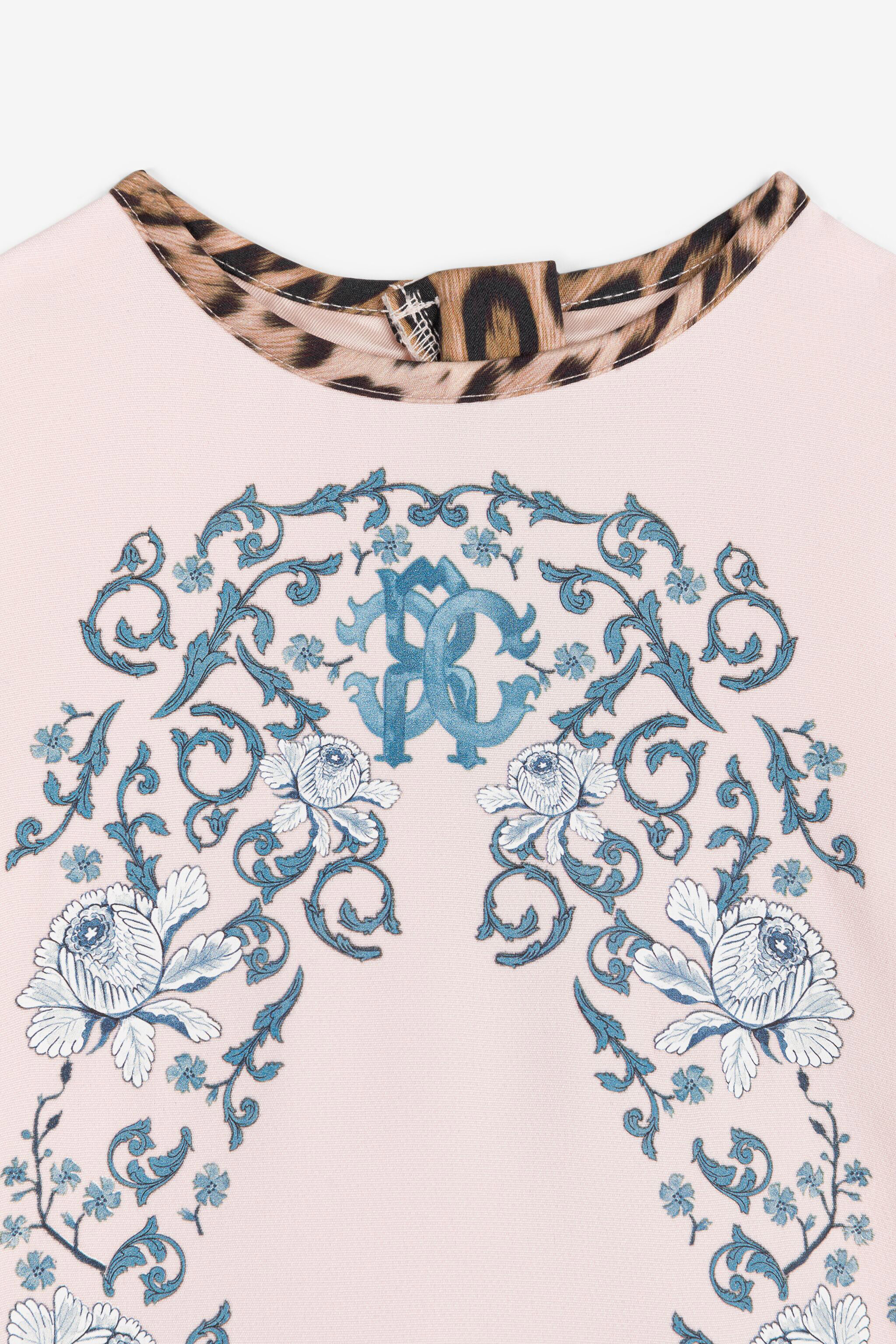JU RC Monogram And Leopard-Print Dress Pink RJT110-RJ005