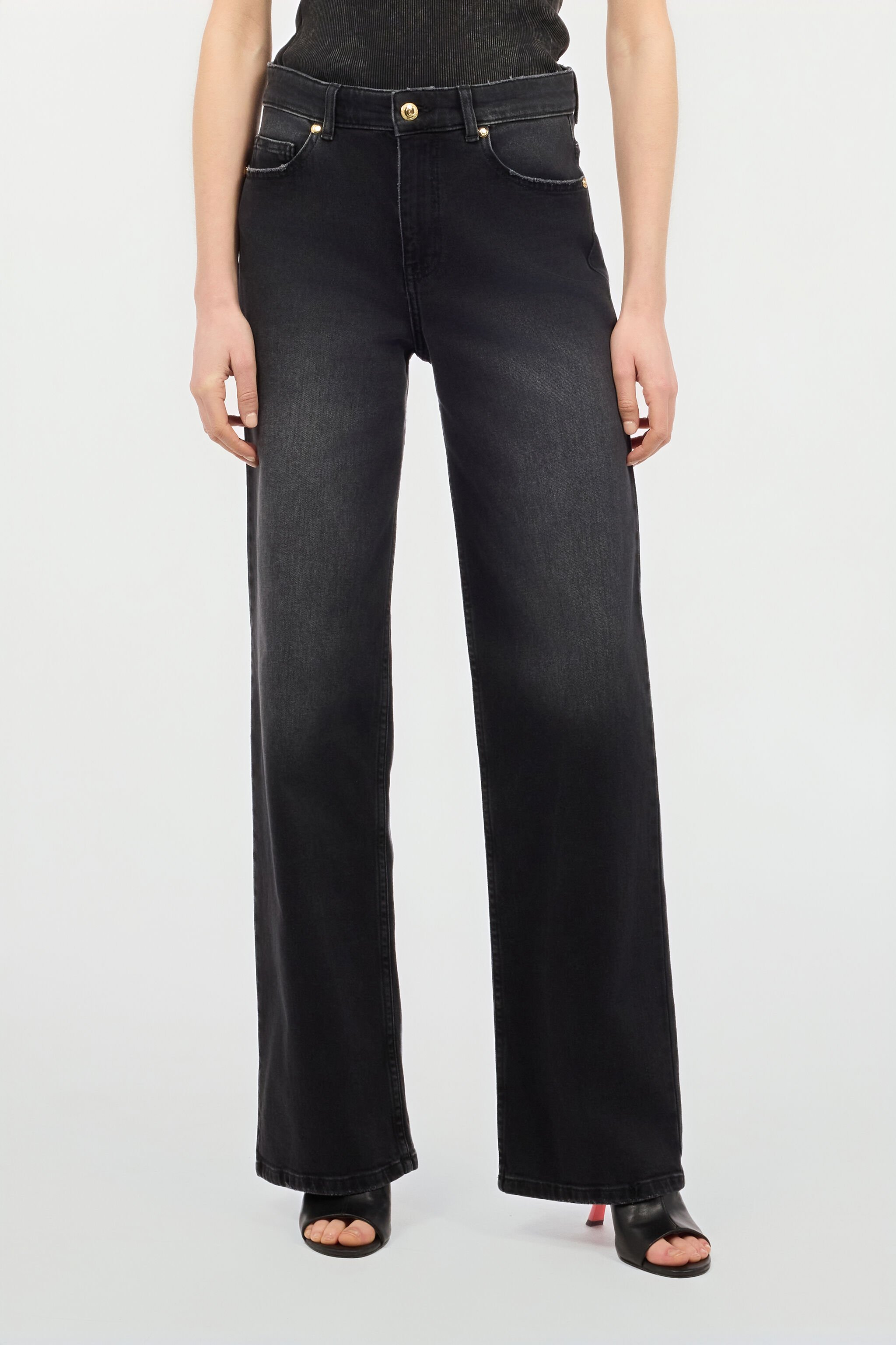 JC Jeans With Logo On The Back Black UFJ014-UF141