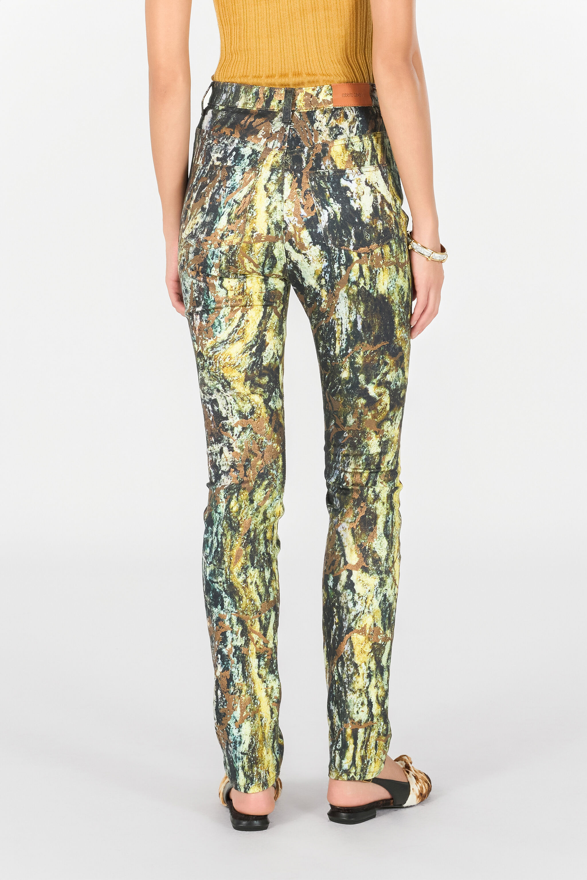 RC Skinny trousers with Marble print Dark green TWJ233-DAN35