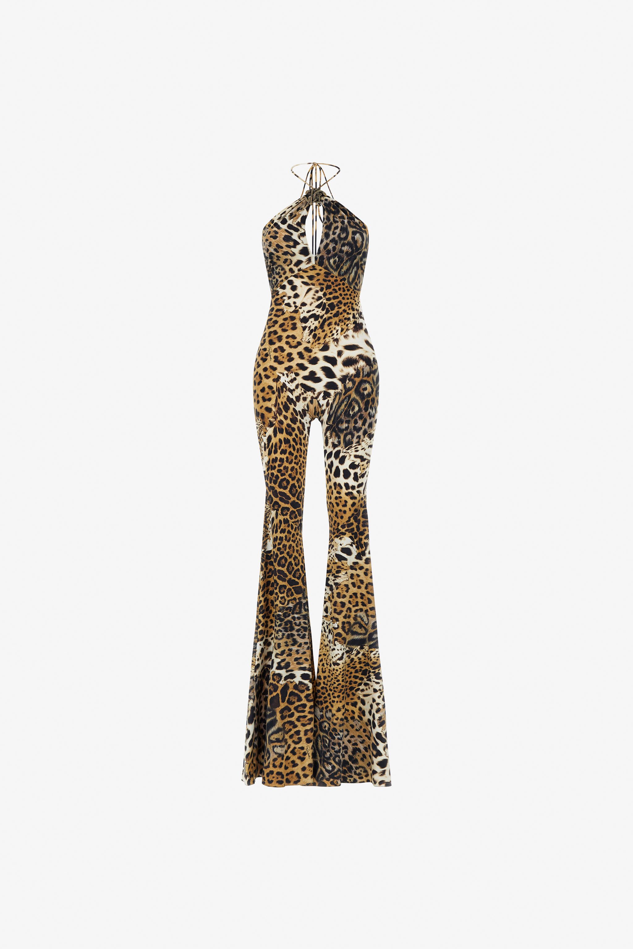 RC Jumpsuit with Jaguar Skin print Light Brown SKT128-LNG34