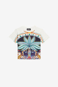 JC Camiseta Blanca con Estampado Tropical Garden INDIA DIGITAL WFT60O-JF005