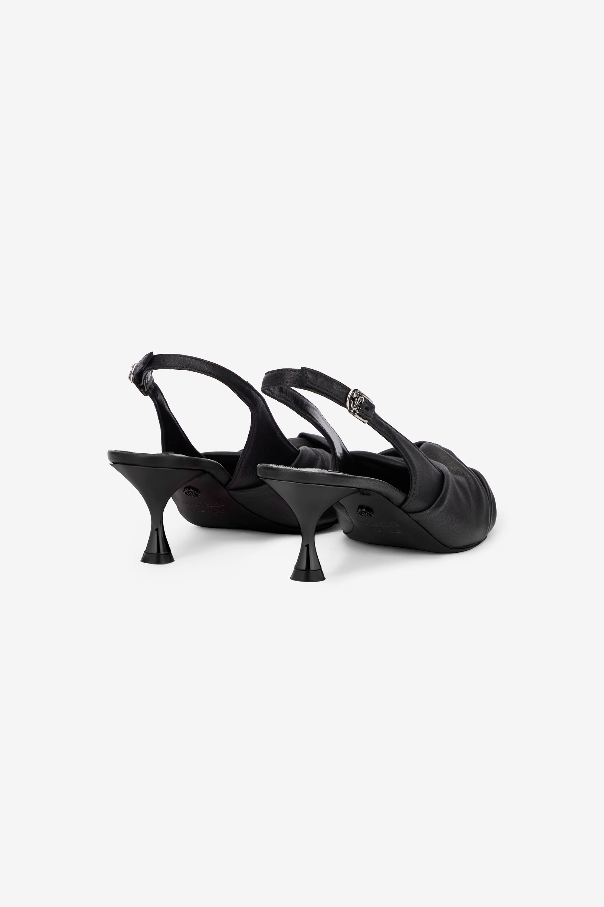 RC Leather Slingbacks Black UKS012-PN003
