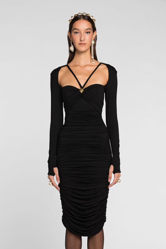 RC Panther-plaque midi dress Black QKT171-JE019