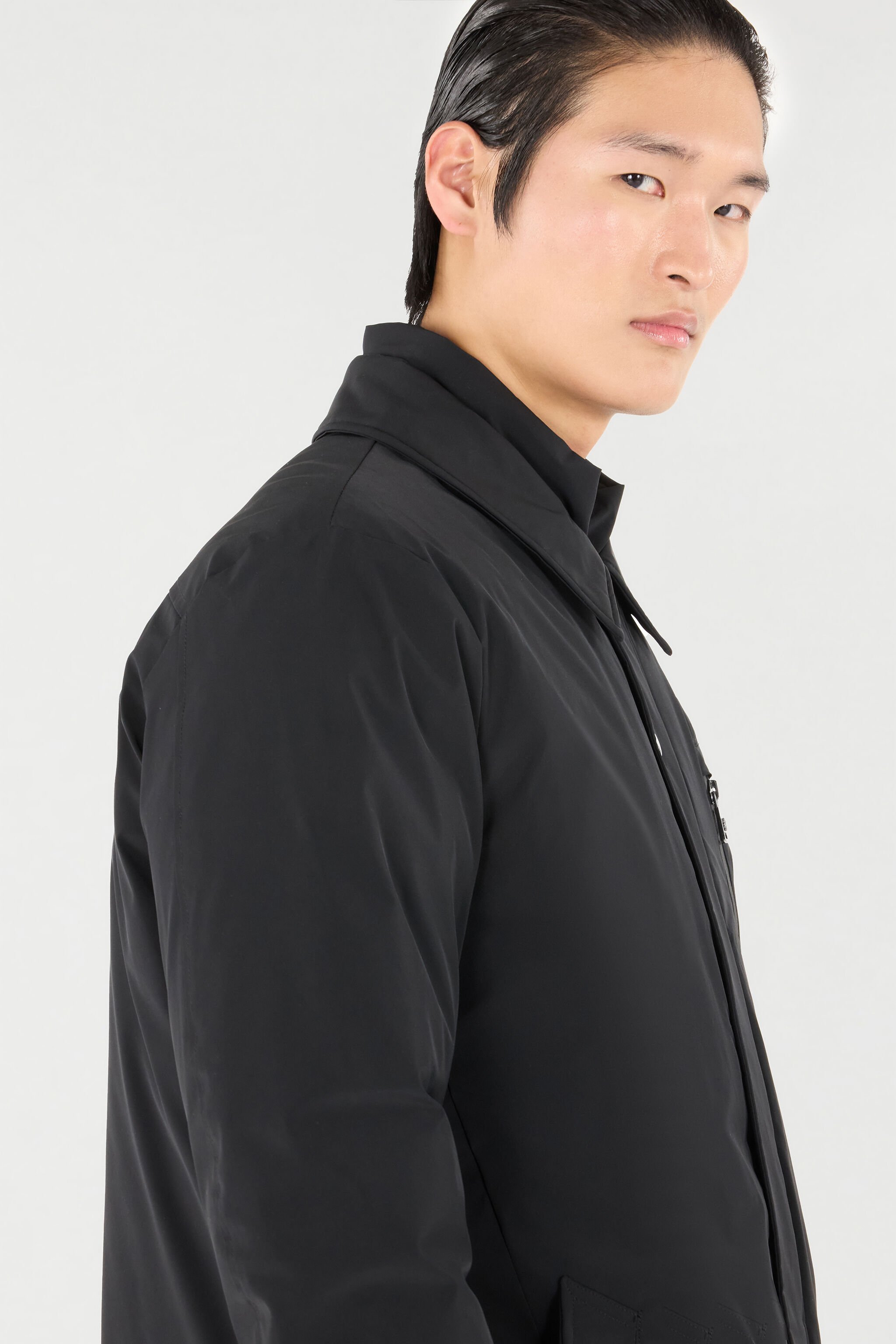 RC Chaqueta Acolchada Con Doble Cuello Negro OOT40D-SBO04