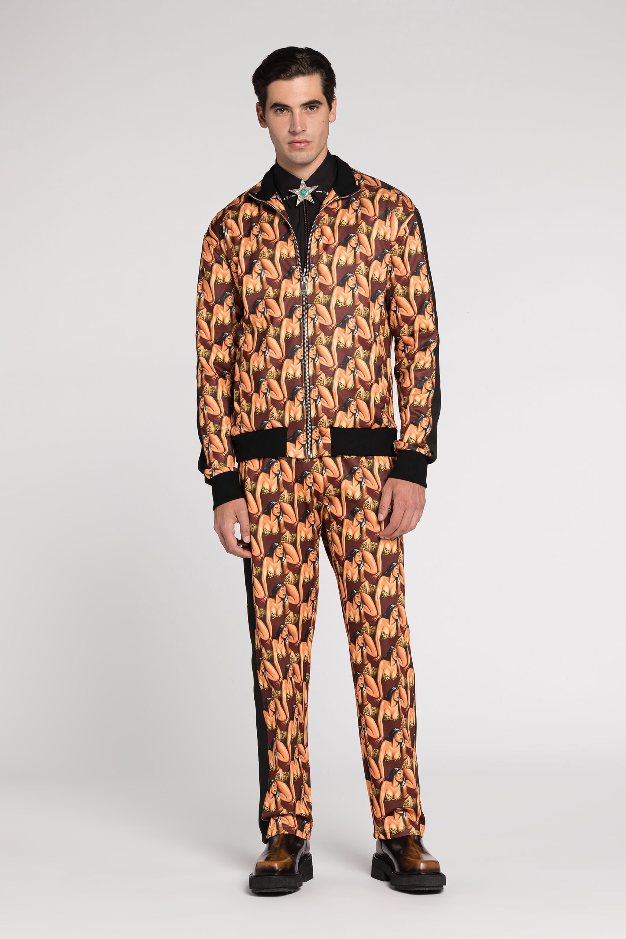 RC Graphic-Print Track Jacket Brown RRT66C-2OH24
