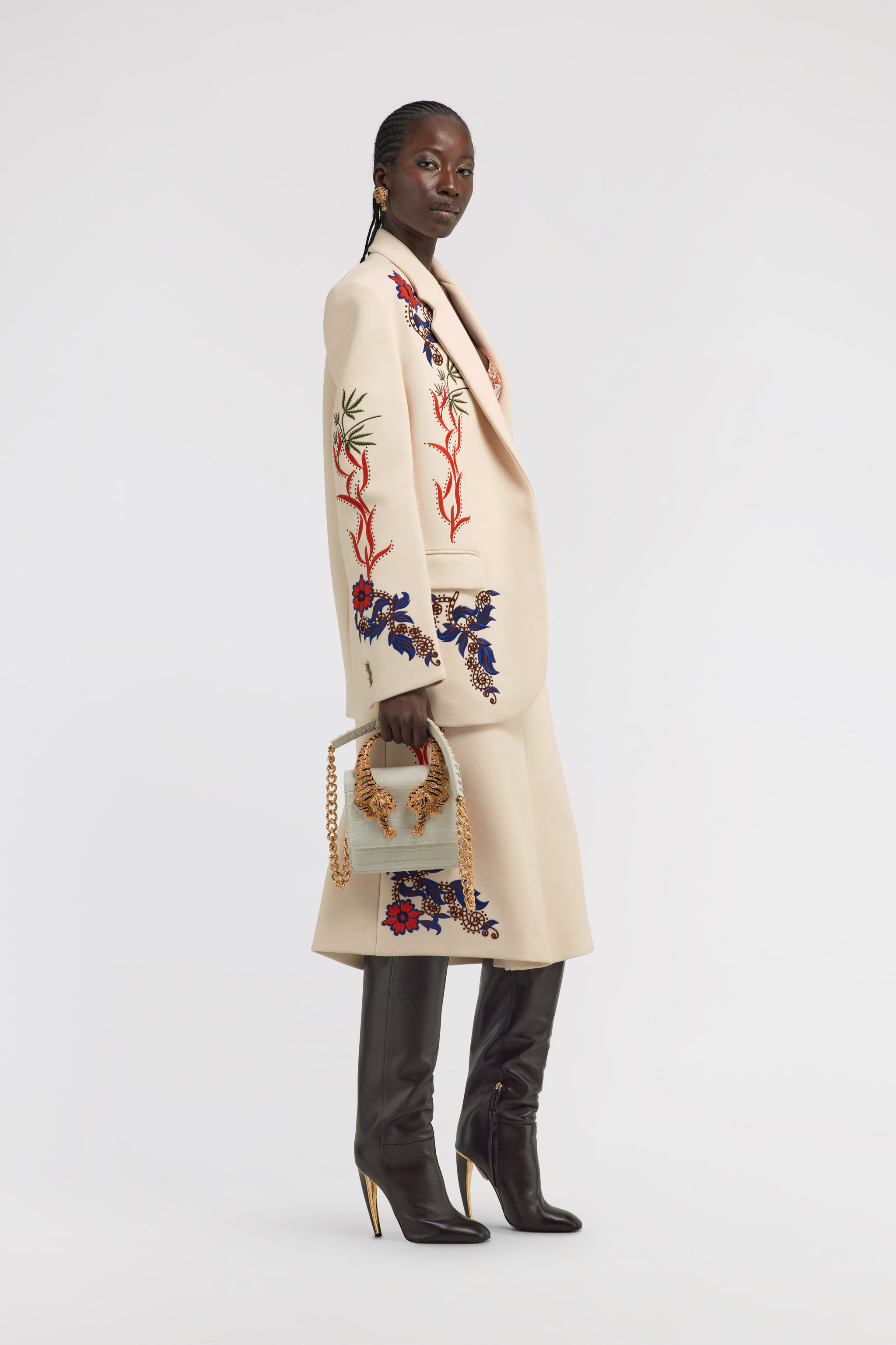 RC Floral Print Jacket Ivory TKR402-VI037