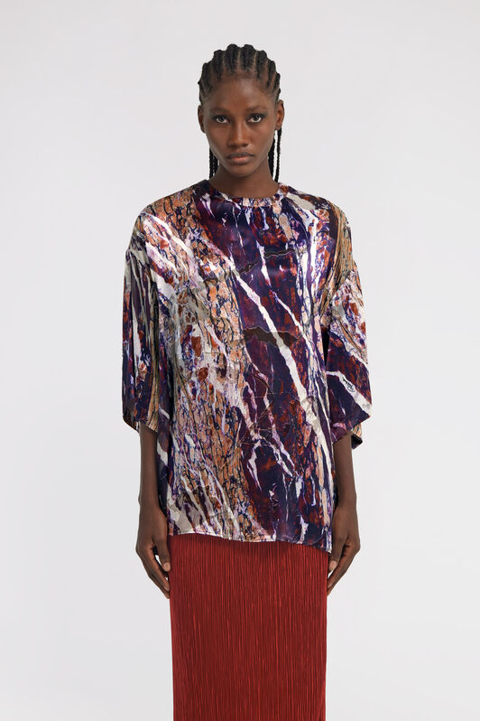 RC Marble print long T-shirt dress Purple TWT602-HEN22