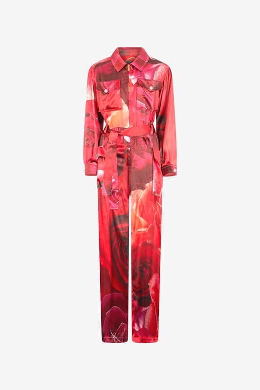 RC Combinaison Chemise À Imprimé Roses Rouge UKT100-RYN48