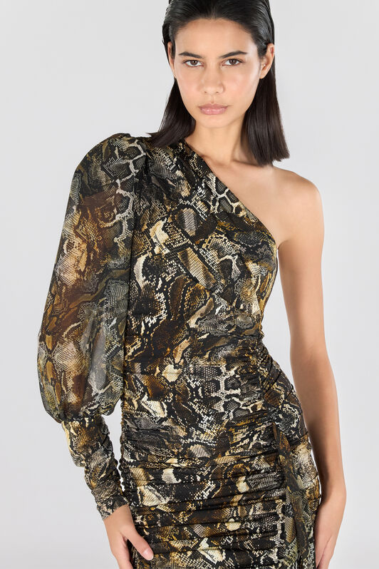 JC Woman Mini Dress Black/Brown RKT965-RK474