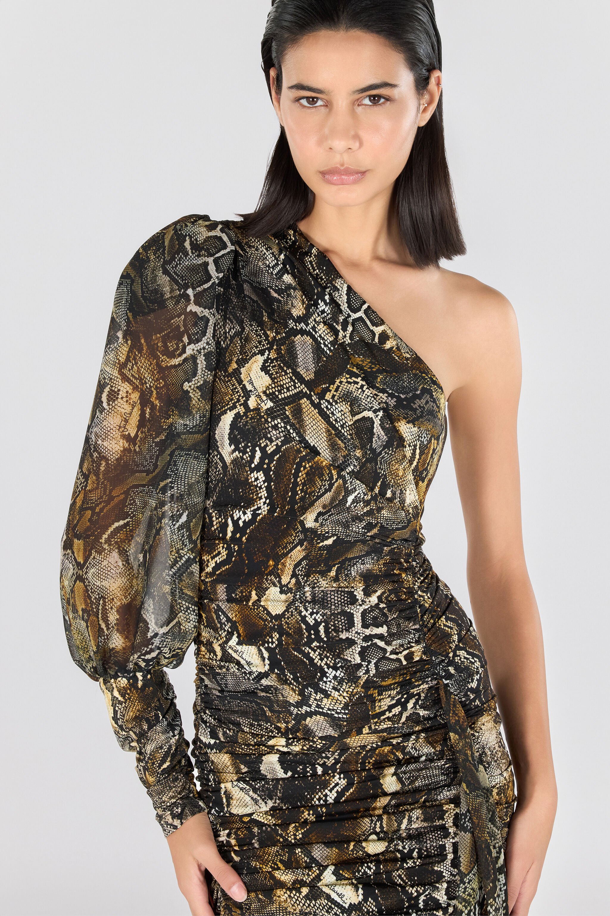 JC Woman Mini Dress Black/Brown RKT965-RK474