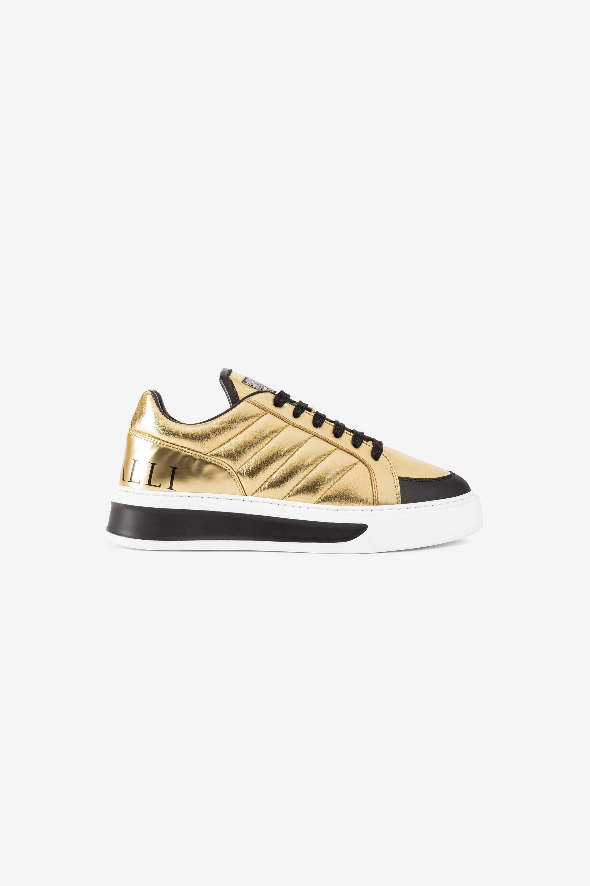 RC Metallic Logo-Print Sneakers Gold PKS021-PZA49