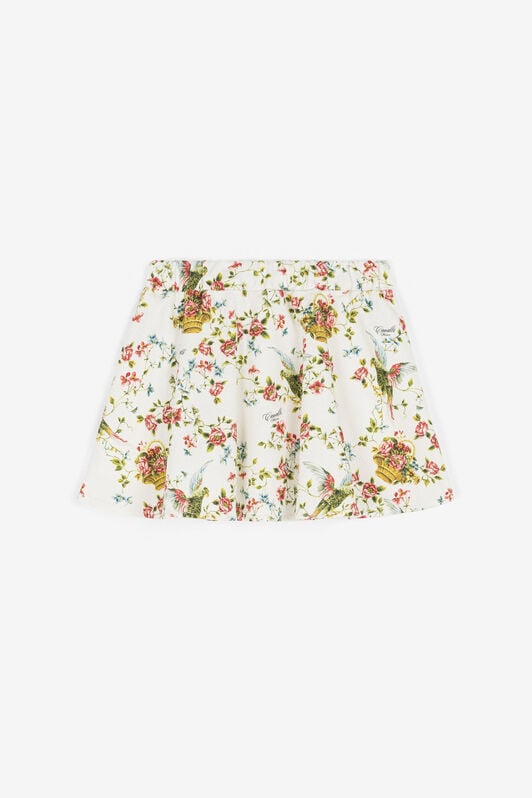JU Floral-Print Skirt White OJT301-1C000