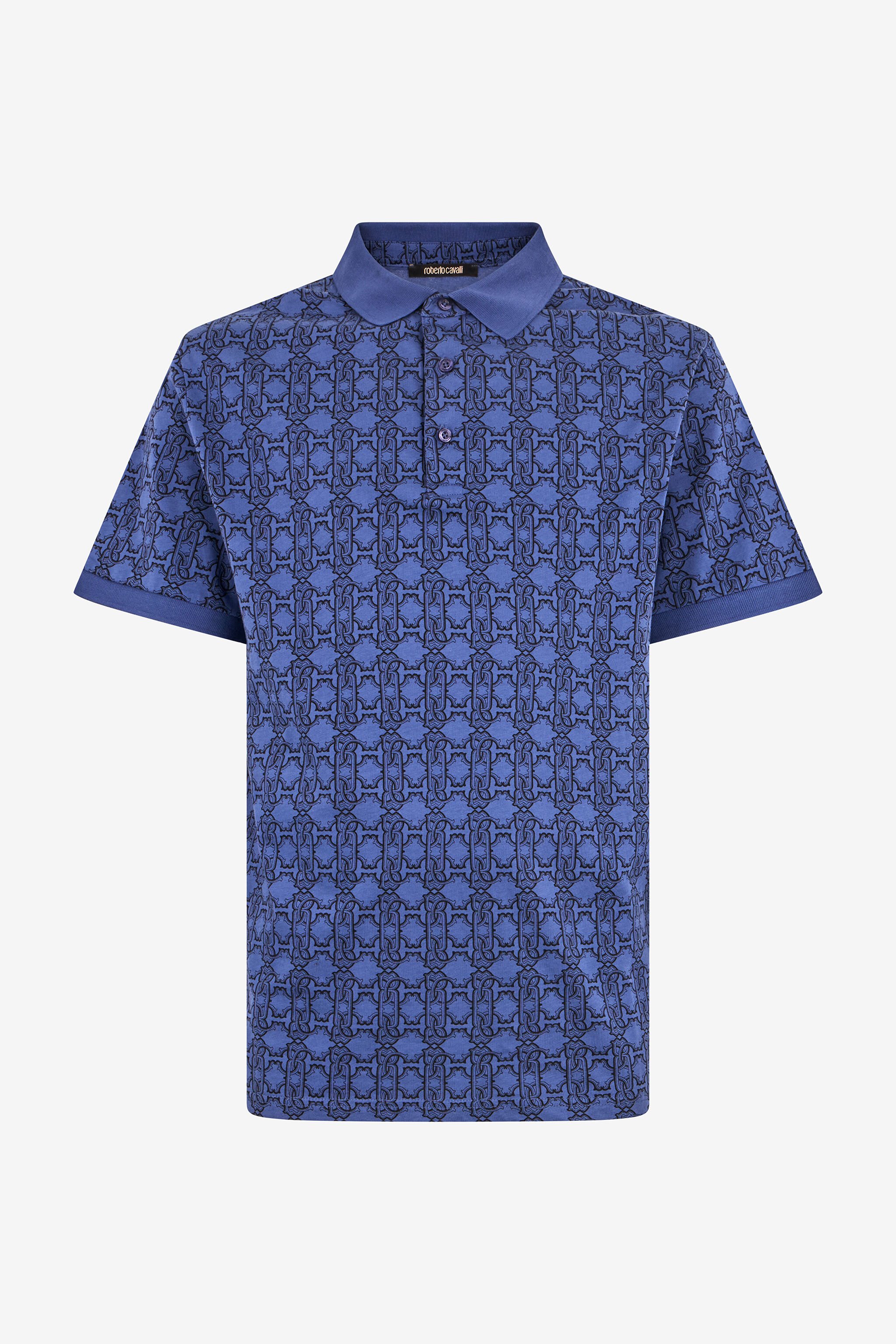 RC Blue Polo Shirt With Monogram Navy QOT64C-JFP66