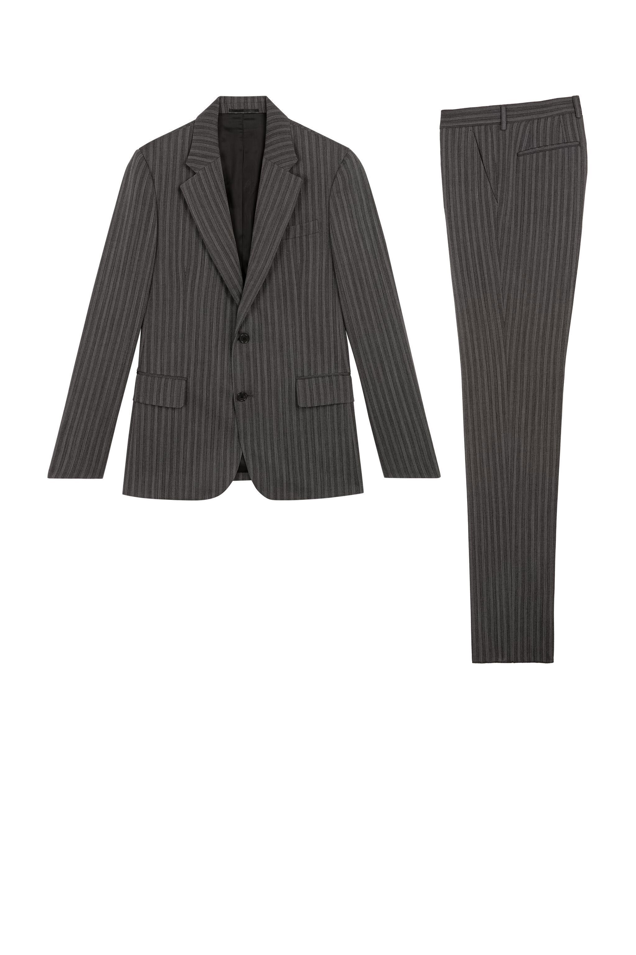 RC Striped Two-Piece Suit Dark gray KNT921-RG039