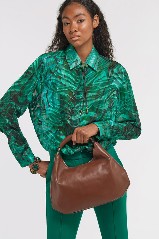RC Borsa Hobo in Pelle con Manico Fang Marrone TKB009-PZM78