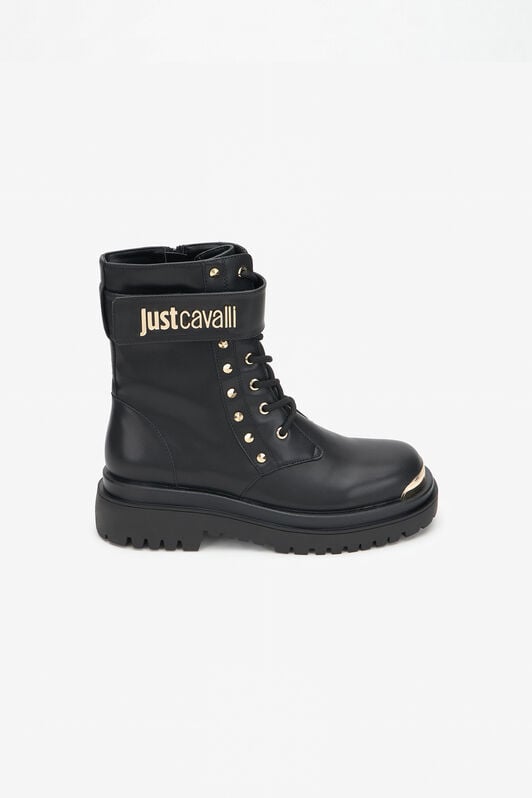 JC Black Combat Boots With Logo JC Black Combat Boots With Logo BLACK VFS130-VF658