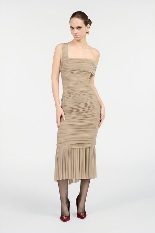 RC Robe Midi Nude Avec Fronces RC Robe Midi Nude Avec Fronces NUDE VWT123-JJ029